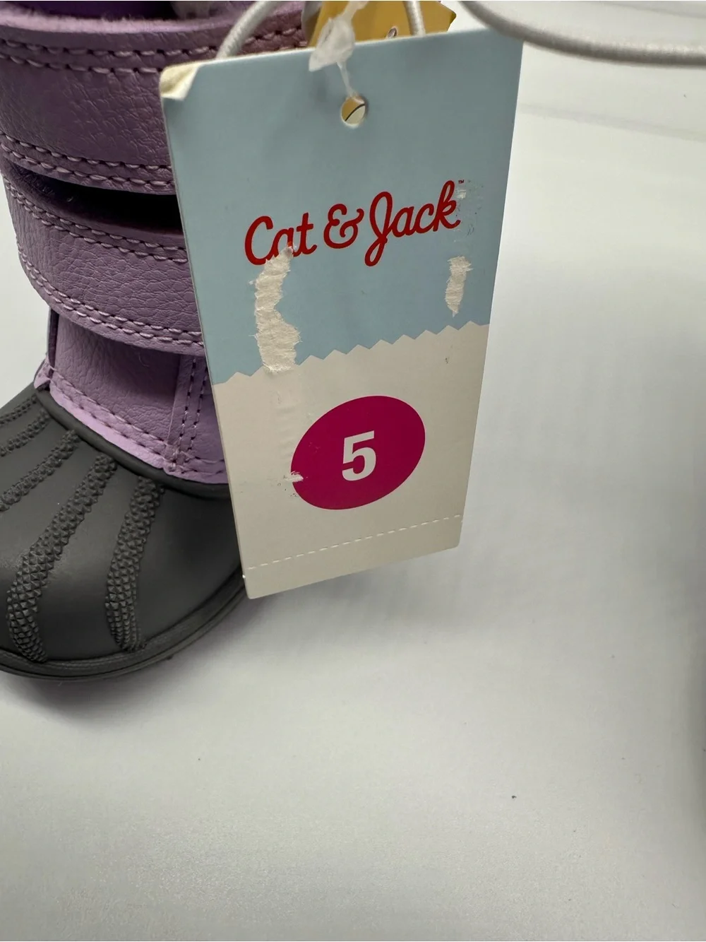 Cat & Jack Lilac and Gray Baby Winter Boots, size 5, NWT